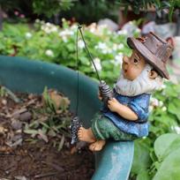 Fishing Gnome Sitter Funny Uv Resistant Resin Decorative Outdoor Garden Lawn Gnome For Yard Lawn Gnome Statue Garden Decoration