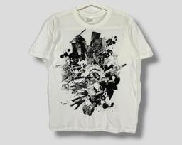 Vintage Y2k Evangelion exhibition T-Shirt collectible japanese cyberpunk anime manga tee white Small 4XL