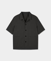 Vibrante Comfort Open Collar Half Shirt - Charcoal Charcoal/L