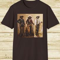 Black Cowboys, TRIPLE THREAT: Nat Love, Isom Dart, B Pickett! Black History, African American, Wild West, stagecoach mary, country singer 3XL