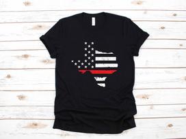 Texan Firefighter Texas Thin Red Line USA Flag Gift | T-Shirt |T-shirt | T-shirt | T-shirt | Tank Top 4XL