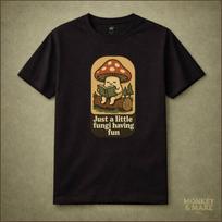 Mushroom Reader Shirt, Just A Little Fungi Having Fun, Cozy Cottagecore Graphic Tee S