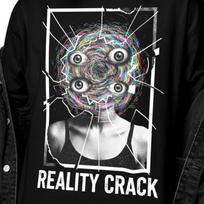 Reality Crack Psychedelic Shirt | Trippy Eye Spiral Graphic Tee | Surreal Mind Break T-Shirt | Weirdcore Abstract Vision Art L