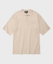 Palet Collared Short Sleeve Knit Beige Beige/L