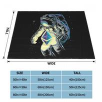 Space Ethereum Flannel Throw Blankets Bitcoin Cryptocurrency Blockchain Stars Galaxy Sci Astronaut Blanket for Home Bedroom Car Size: 75*100cm, Weight: 230 GSM