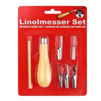 1 Set Linoleum Cutter Kits Carving Tool Lino Cutting Tool Kits with Interchangeable Head for Sculpture Engraving China Mainland