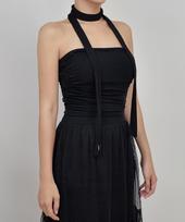 Black Crush Twinkle Pearl 2Way Tube Top & Muffler Free
