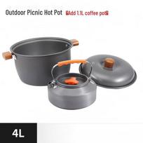 Gongziyu Large Capacity Camping Hot Pot & Coffee Pot Cookware Set