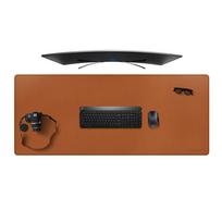 ZORESYN 4XL Extra Large Mouse Pad PU Leather Expandable Large Gaming Mouse Pad Desk Mat Base Waterproof Desktop Keyboard Expandable Mouse Pad Brown