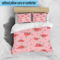 Watermelon Slice Pattern 3pcs Bedding,Including 1pc Duvet Cover And 2pcs Pillowcases Perfect for Christmas,Ideal for Bedroom, Dormitory 135cm*200cm