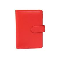 Custom Notebook Planner Organizer Binder Cover Refillable 6 Ring PU Leather A6 Budget Money Saving Binder (Red,A6&A6 just binder cover) raudona