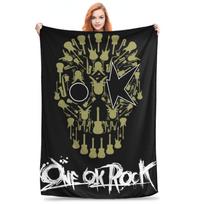 One Ok Rock Band Plush Blanket Girls Boys Flannel Throw Blanket For Bedroom Soft Design Quality Bedspread Gift Size: 75*100cm, Weight: 230 GSM