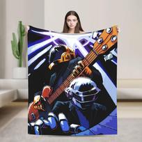 Daft Punk Electronic Band Blanket Warm Soft Funny Plush Bedding Throws For Couch Chair Travel Flannel Bedspread Bed Cover Size: 75*100cm, Weight: 230 GSM