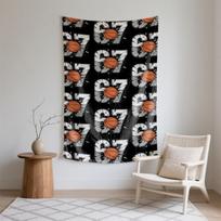 Repeating 67 with S and Craed Effect Digital Printing Polyester Wall Tapestry Suitable for Use Living Rooms Offices Bars Party 100X70CM