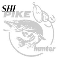 Pike Hunter Fish Car Sticker Reflective PET Decal Auto Door Window Laptop Decor balta