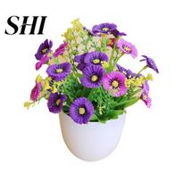 Imitation Plant 1 Set Artificial Pot Fade-less Ornamental Multi-purpose Clear Plants Texture No Trimming Flower Garden Decoration violetinė
