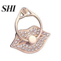 Finger Ring Bracket Holder Universal 360 Degree Rotating Metal Rhinestone Buckle Lips Shape Phone Lazy for Desktop balta