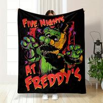 Colorful Animatronic Bear with Exaggerated Features and Vibrant Text. for All Seasons Blanket Lunch Break Throw Gift 75X95CM
