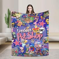 Littlest Pet Shop Flaneliniai pledai Minkštas šiltas pledas svetainei Lėktuvo kelionėms Estetiška lovatiesė Sofos lovos uždangalas 75X95CM