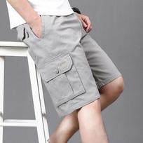 Men's Work Cargo Shorts Summer Casual Shorts Baggy Sports Gym Work Shorts 4XL Light Weight Cotton Sweat Knee Shorts L šviesiai pilka spalva