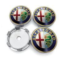 4pcs 60mm Car Wheel Center Hub Center Cap Rim Hub Dustproof Cover Emblemem for Alfa Romeo Giulia Stelvio Giulietta Spider GT 4C 8C Mito Brera Alfa Romeo