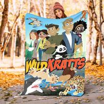 1 vnt. Wild Kratts, Gyvūnų nuotykių tema, flanelinis pledas - 3D spausdintas, minkštas, šiltas, visų sezonų, lengvas užklotas, skirtas stovyklavimui, kelionėms, lovai -080741 75X95CM