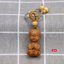 Safely Wealth Buddha Monk Buddhism Bag Pendant Engraving Keyfob Car Accessories Key Ring Keychain D