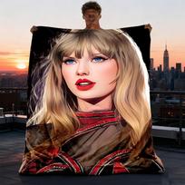 1 vnt. Taylor Swift lauko flanelinis pledas Minkštas, jaukus, šiltas visais sezonais, skalbiamas mašinoje, 75X95CM