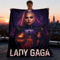 1 vnt. Lady Gaga lauko flanelės pledas mergaitėms, minkštas, lengvas, puikiai tinkantis stovyklavimui ir dovanoti, skaitmeninis 75X95CM