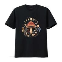 Magic Trippy Mushroom Moon Night Red Aita T Shirt Camping  Vintage Washed Soft Stretched Stylish Unisex S įvairiaspalvis
