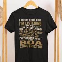 Boa Constrictor Shirt, Funny Snake Lover, Reptile Owner Tee, Comfort Colors 1717 S