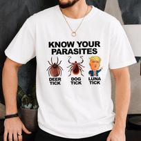 Know Your Parasites Shirt, Deer Tick Dog Tick Luna Tick Tee, Funny Camping Gift, Hiking Outdoors Graphic Top, Nature Humor L