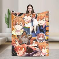 Tsukasa Tenma flanelinis pledas Minkšti patalynės užtiesalai laukui Dekoratyvinis estetiškas lovatiesė Sofos lovos užvalkalas 75X95CM