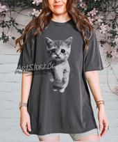 Sad Cat Graphic Tee, Retro Comfort Colors T-Shirt, Unisex Vintage Style Apparel XL