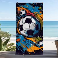 Vibrant Sporty Football Beach Towel Pool Blanket for Summer Resort Gym Microfiber Towel Large 80x160cm Gift 50x100cm(20x40in)