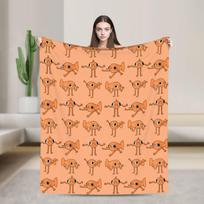Funny Fish Le Poisson Steve Meme Fleece Throw Blanket Trending for Sofa Knitted Blanket Outdoor Warm Multifunction Size: 75*100cm, Weight: 230 GSM