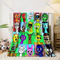 Play Music S-Sprunki Printed Blanket Warm Soft and Comfortable Home Travel Blanket Sofa Bedding Cover Blanket Child for Gifts Size: 75*100cm, Weight: 230 GSM