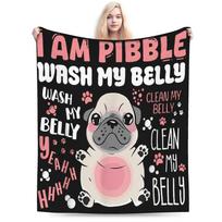 I Am Pibble Wash My Belly Blankets Coral Fleece Plush Meme Funny Dog Brainrot Warm Throw Blanket for Car Sofa Couch Bedspread Size: 75*100cm, Weight: 230 GSM