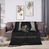 The Vampire Diaries Damon Salvatore Blanket Coral Fleece Plush Super Soft Throw for Bed Bedroom Decor Size: 75*100cm, Weight: 230 GSM