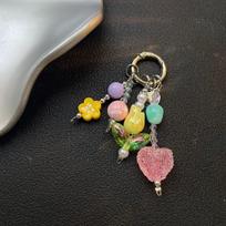 Spring Ins Colorful Tulip Beaded Pendant Phone Charm Bag Accessory Fashion Jewelry for Girls