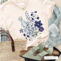 Jardin Azure T-shirt: Vintage Botanical Wildflower Bouquet Tee S-4X S