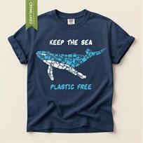Comfort Colors® Whale Mosaic T-Shirt: Marine Pollution Awareness Design Tee 3XL