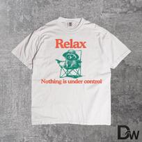 Relax Nothing Is Under Control Chill Raccoon Vintage T-Shirt | Trash Panda Summer Vibes Tee M