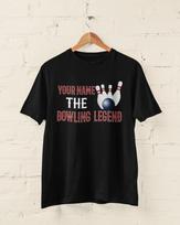 Personalized Bowling Legend T-Shirt: Ten Pin Player Gift M