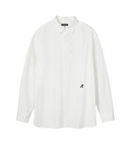 Edible Let Mini Eddy Logo Embroidered Shirt Relaxed Fit -White- L