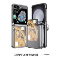 CAXITON Samsung Z Flip 6/7 FE Clear Magnetic Card Slot Case