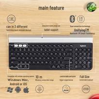 Logitech G K780 Multi-Device Wireless Bluetooth Keyboard juoda