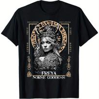 Freya Norse Goddess Viking Rune Art T-shirt M