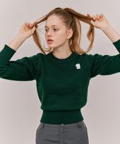 Grimi G Logo Round Neck Knit - Green One Siez