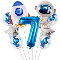 Astronaut Space Theme Number Balloon Set for Boys Kids Birthday Party Baby Shower Galaxy Outer Space Decor Supplies Other